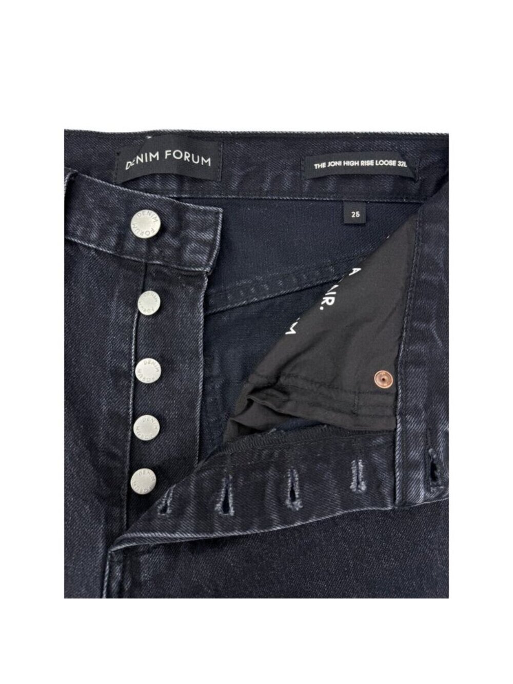 DENIM FORUM Aritzia The Joni High Rise Loose 32L Size 25 Black Eyeliner - Picture 3 of 8